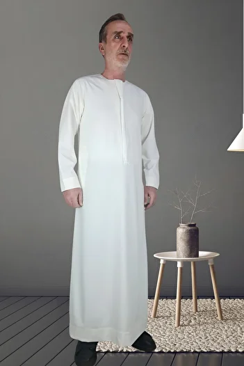 Royal Attire Hajj Umrah V Design Hooded Long Sleeve Pocket Summer Cellabies