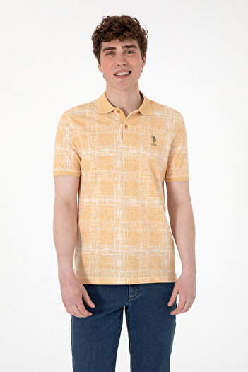 U.S. Polo Assn. Η.Π.Α. Polo Assn. Ανδρικό μπλουζάκι με μοτίβο πόλο με κανονική εφαρμογή 100% βαμβάκι 2103243