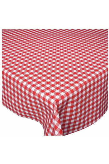 PUFO Classic oilcloth tablecloth, 90 x 140 cm, white/red