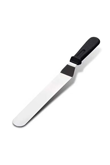 PUFO metal pastry spatula for cake decorating, cake decorating, 32 x 3 cm, silver/black