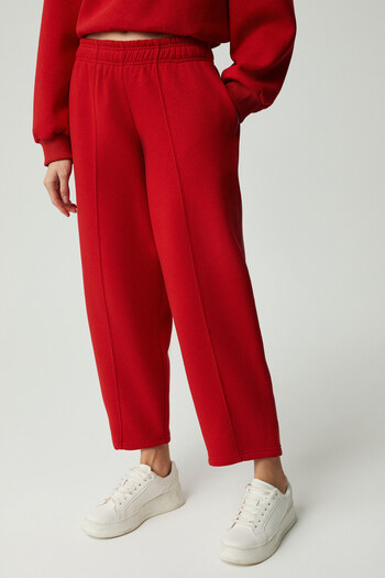 GRIMELANGE Morgans Women's Wide Leg Oversize Red Sweatpants