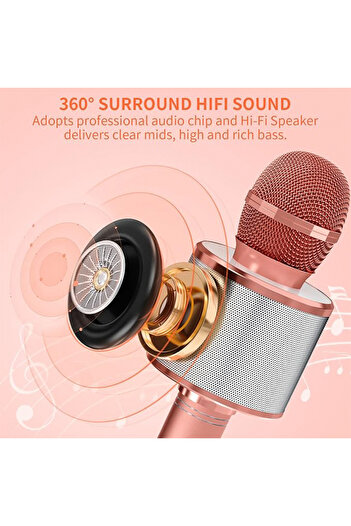 Generic Microphone for Singing, Wireless Bluetooth Karaoke for Adults, Portable Handheld Karaoke Machine