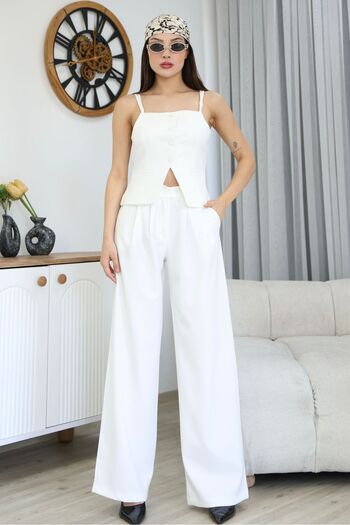 Ekim Store Linen Belly Windowed Double Vest Blazer Suit