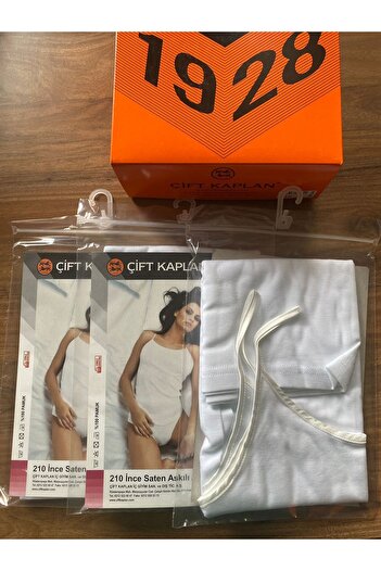 Çift Kaplan Thin Satin Rope Strap Tank Top 3-Pack