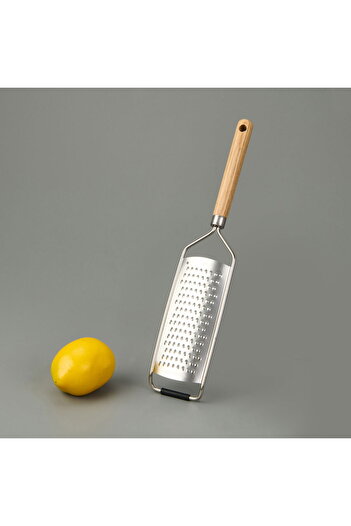 Evidea Arow Wooden Handle Hand Grater - Light Brown / Gray - 31 cm