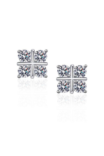 OEM Cercei din argint cu diamante Moissanite