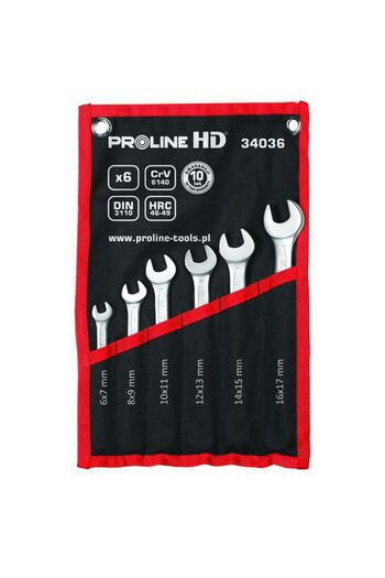 PROLINE Set of open-end wrenches Cr-Va Hd 6-22Mm - 8P.