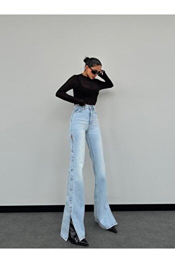 DENİKK Trend Special Design Wide Leg Straight Fit Palazzo Trousers 25