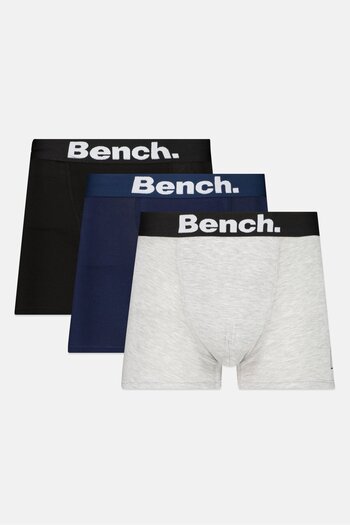 BENCH Men 3 Pack Brand Logo Boxers, Multicolor