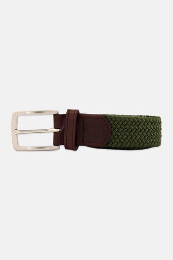 Dockers Men Braided Nylon Adjustable Buckle Belts, Olive