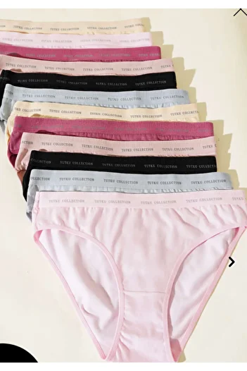 lal iç giyim 100% Cotton Colorful 12-Pack (36/42) Size Range Colorful Bikini