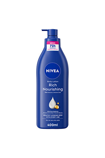 NIVEA NIVEA Body Lotion for Dry to Very Dry Skin, Rich Nourishing, 5in1 Care, 72H Intense Moisture, 400ml