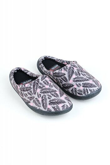 GEZER Women's slippers, gray with print, size 41, 25 centimeters, comfortable and warm