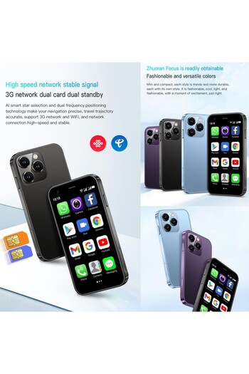 SOYES XS14 Pro Mini Smartphone Black – Android Quad Core, Ultra Small Mobile for Kids, Students, Adults