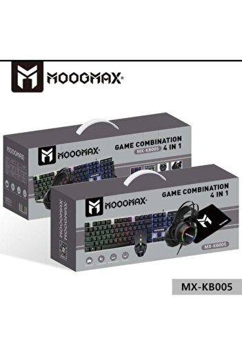 MOOGMAX بكج قيمنج 4*1 من موج ماكس- كيبورد مضئ + ماوس وايرلس+سماعة محيطية+ ماوس باد موج ماكس