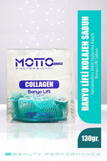 Motto Plus Professional 130gr Collagen Essence Bath Fiber Soap - Ageing and Moisturizing