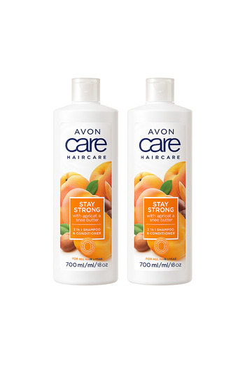AVON Care Apricot & Shea Butter 2 in 1 Shampoo & Conditioner (Pack of 2)