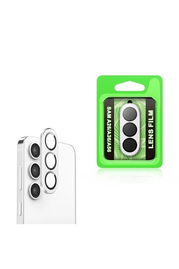 MustCase Galaxy A26-A36-A56 Compatible Silver Camera Lens Protective Glass and Frame Camera Protection Lens