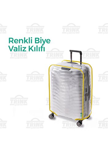 Trink Çanta Transparent Suitcase Cover and Suitcase Protective Case Colorful Piping *Yellow*