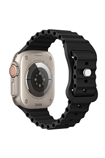 LUVLU Curea din silicon moale compatibilă cu Apple Watch Ultra, Ultra 2, din seria 10 până la 1 - 42-44-45-49 mm
