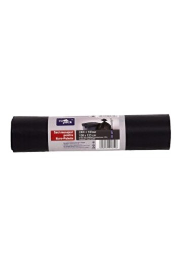 Venus Dsh Black Ldpe Garbage Bag 240 L, 10 Pieces (Ropack)