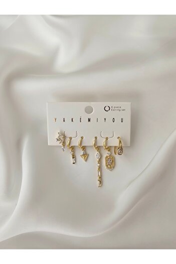 Zivazer Store Women's Steel Tarnish-Free 6-Piece Stone Earrings Deti