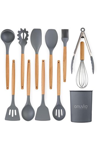 Onuvio 12-piece kitchen utensil set, Food-grade Silicone, Heat-resistant, Non-stick, Onuvio™ - Gray