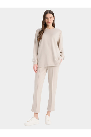 DeFacto Women Beige Regular Fit Flexible Waist Pant