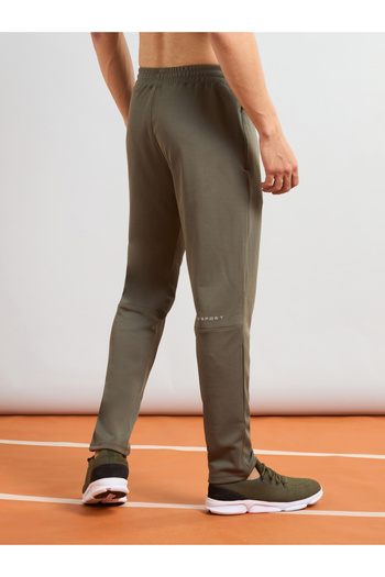 Technosport By Styli Men Green Solid 4-Way Stretch Track Pants