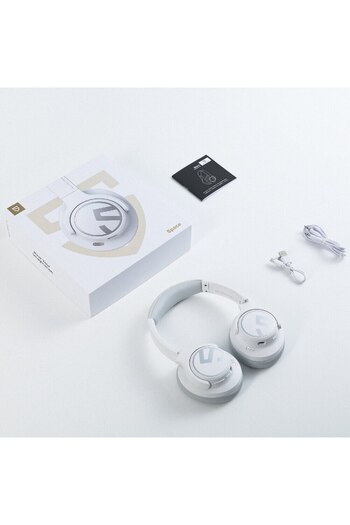 SoundPEATS Space Wireless Over-ear Headphones, Premium Sound, Anc 35db, 123 Hours, White