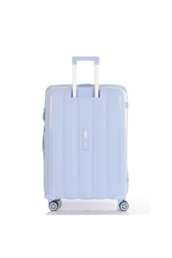 MÇS Bavul Büyük ve Orta 2li Set Kırılmaz Silikon Valiz V305 BebeMavi