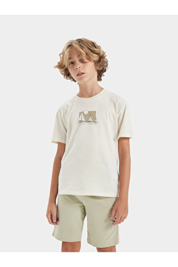 DeFacto Kids Round Neck Printed Short Sleeve T-Shirt