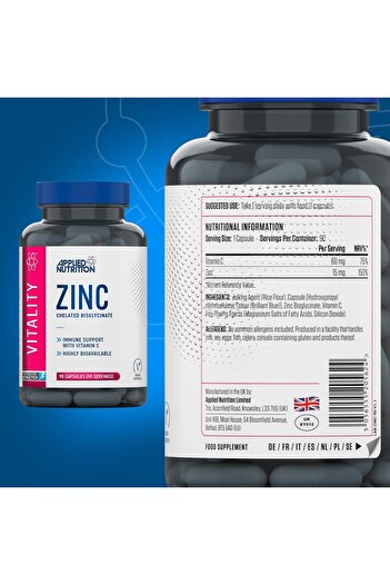 applied nutrition Zinc(Çinko)+Vitamin C 90 Caps