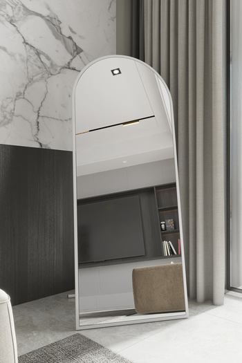 Marsah Home Semi-oval floor mirror with stand 150x60 Cm White
