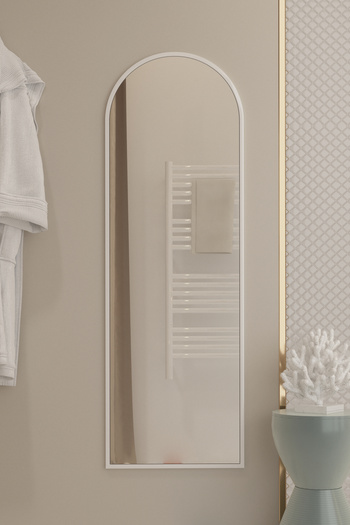 Marsah Home Semi-oval Wall Mirror 150x60 Cm White