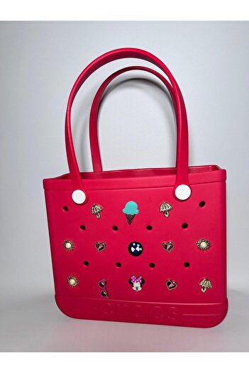 Madam Kifi Croslite Plastic Beach Bag Fuchia