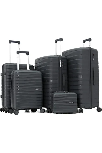 DILIXI Double Spinner Polypropylene Luggage Trolley Bags(SET OF 5 PIECE)