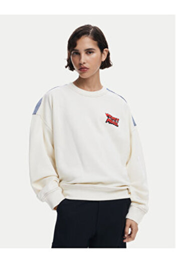 Desigual Women's Sweatshirt 25SWSK39 Ecru