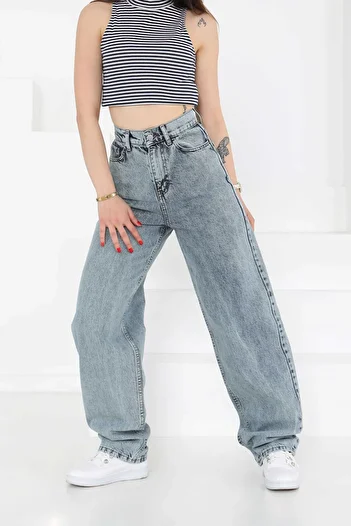 TOFİSA Baggy Jeans Ice Blue - 27097