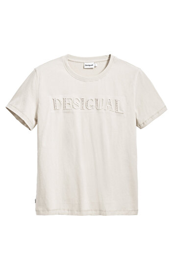 Desigual Women's T-Shirt 25SWTK17 Ecru