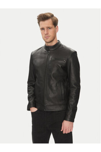 Serge Pariente Mens Leather Jacket RETRO AG Black