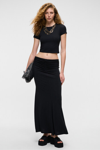 GRIMELANGE Mıaltyh Women's Long Black Skirt