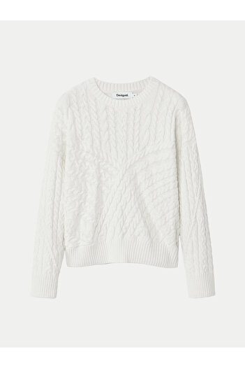 Desigual Women's Sweater 24WWJF74 Ecru