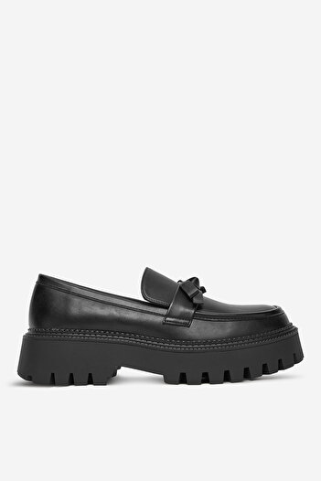 DeeZee Women's Loafers Low Black Thick Sole 38