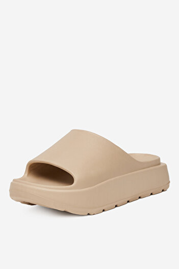DeeZee Women's flip-flops low beige flat, with platform 36-37