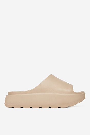 DeeZee Women's flip-flops low beige flat, with platform 36-37