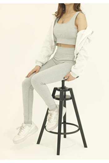 BUNCA Tonal jacquard effect seamless sports bra and leggings set