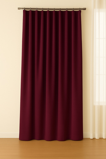 Luvora Home Luna Series Velvet Textured Pleatless Background Curtain - Plum
