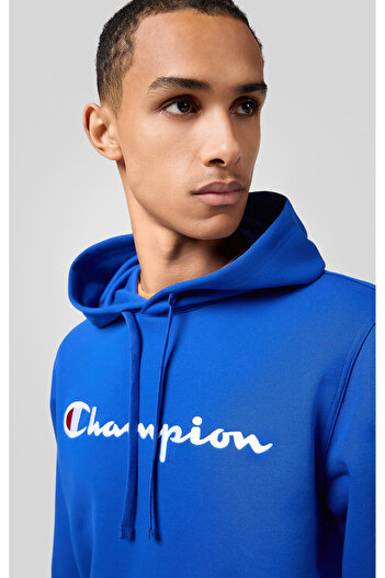 Champion Icons Hooded Sweatshirt Mavi Erkek Kapüşonlu Sweatshirt-220726-BS008