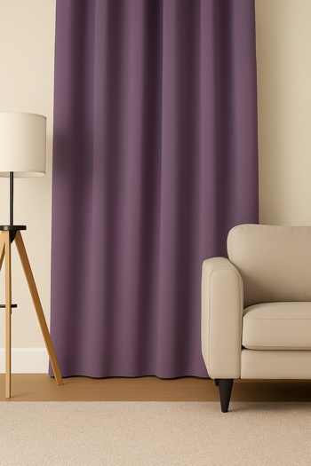 Luvora Home Luna Series Velvet Textured Pleatless Background Curtain - Lilac